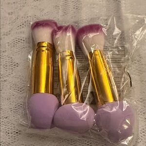 Gold and Purple Makeup Brush Set